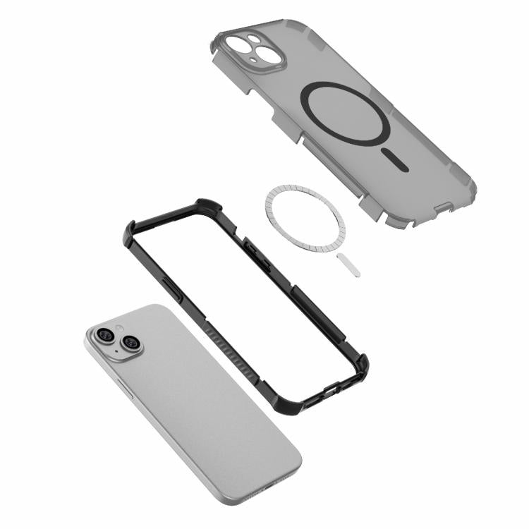 For iPhone 14 Plus / 15 Plus Skin-friendly Magnetic PC + TPU Hybrid Shockproof Phone Case
