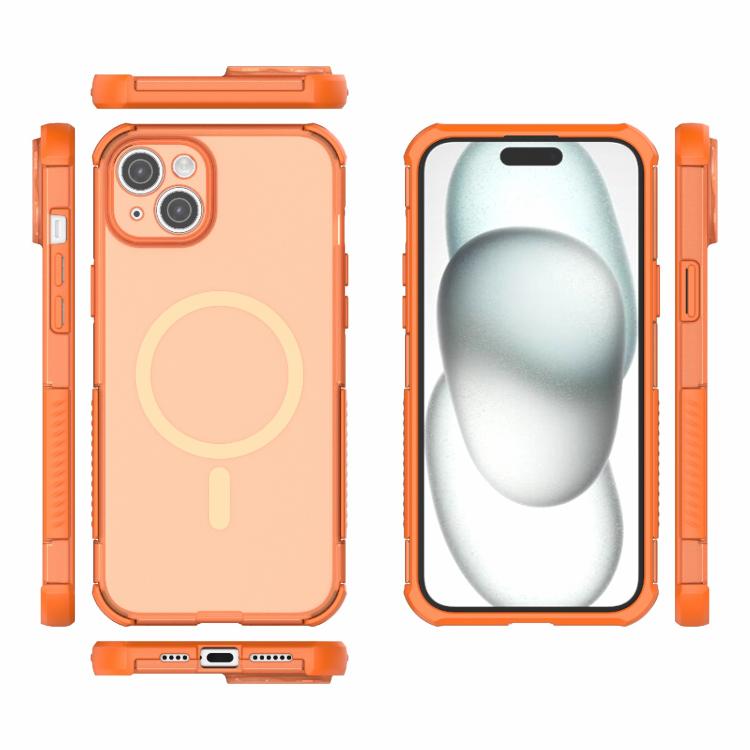 For iPhone 14 Plus / 15 Plus Skin-friendly Magnetic PC + TPU Hybrid Shockproof Phone Case