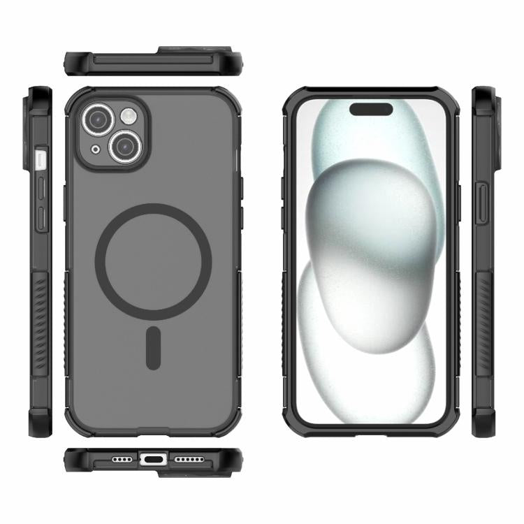 For iPhone 14 Plus / 15 Plus Skin-friendly Magnetic PC + TPU Hybrid Shockproof Phone Case