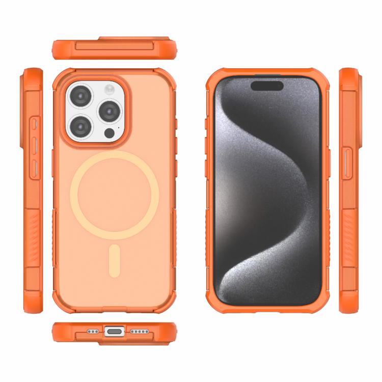 For iPhone 15 Pro Skin-friendly Magnetic PC + TPU Hybrid Shockproof Phone Case