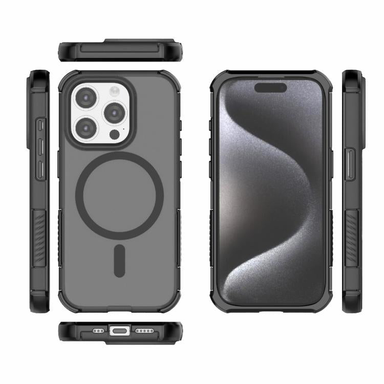 For iPhone 15 Pro Skin-friendly Magnetic PC + TPU Hybrid Shockproof Phone Case