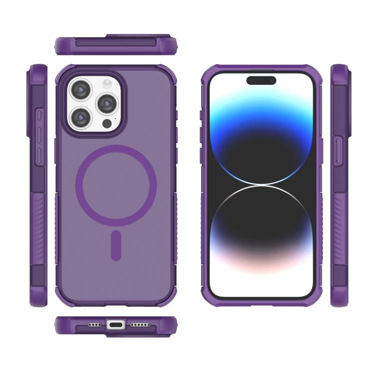 For iPhone 15 Pro Max Skin-friendly Magnetic PC + TPU Hybrid Shockproof Phone Case