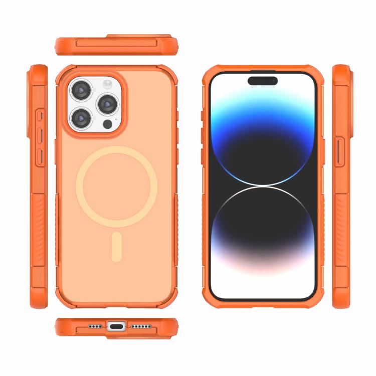 For iPhone 15 Pro Max Skin-friendly Magnetic PC + TPU Hybrid Shockproof Phone Case