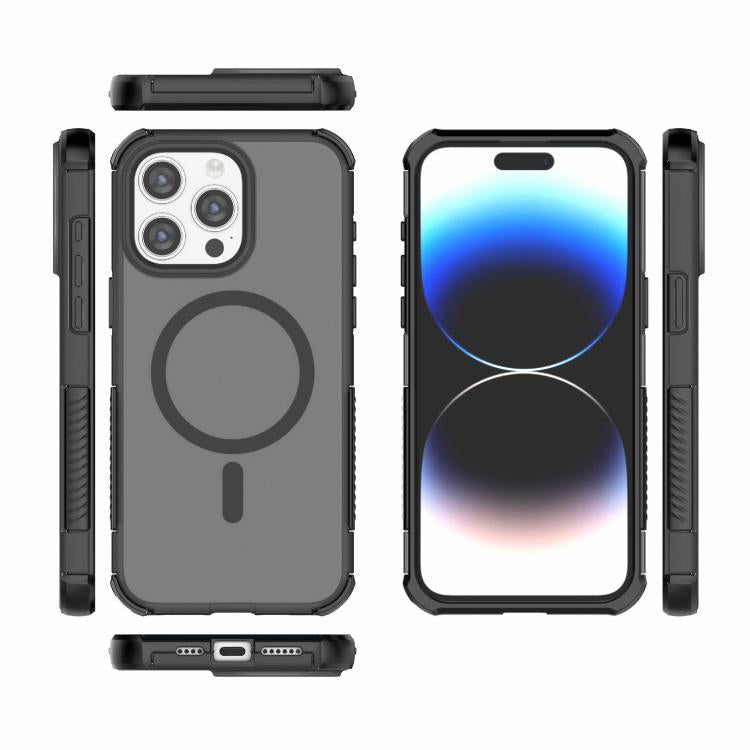 For iPhone 15 Pro Max Skin-friendly Magnetic PC + TPU Hybrid Shockproof Phone Case
