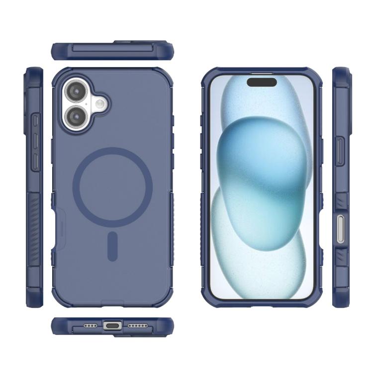 For iPhone 16 Plus Skin-friendly Magnetic PC + TPU Hybrid Shockproof Phone Case