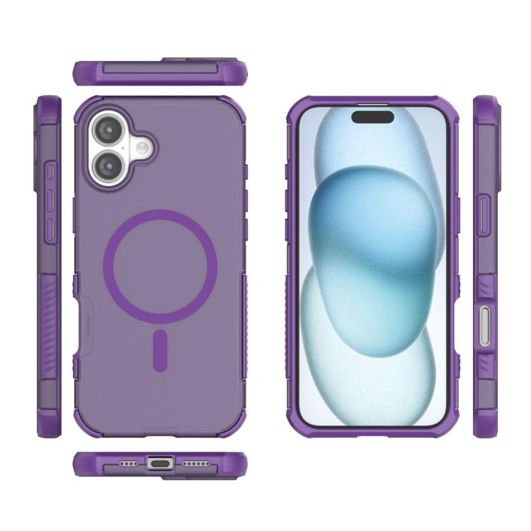 For iPhone 16 Plus Skin-friendly Magnetic PC + TPU Hybrid Shockproof Phone Case