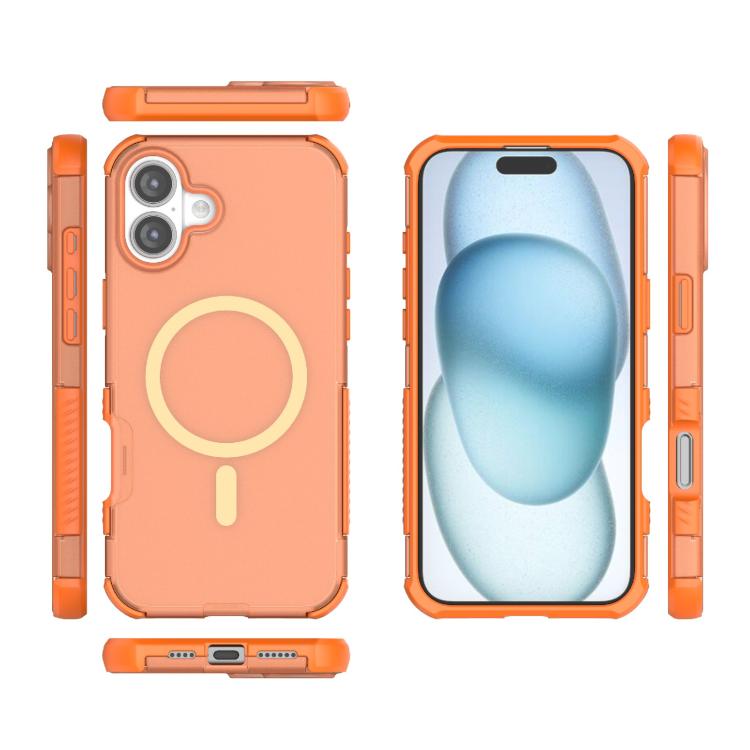 For iPhone 16 Plus Skin-friendly Magnetic PC + TPU Hybrid Shockproof Phone Case