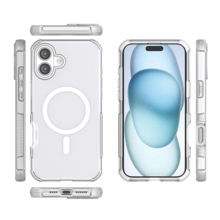 For iPhone 16 Plus Skin-friendly Magnetic PC + TPU Hybrid Shockproof Phone Case