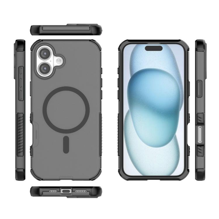 For iPhone 16 Plus Skin-friendly Magnetic PC + TPU Hybrid Shockproof Phone Case