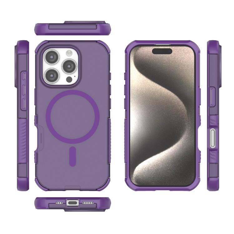For iPhone 16 Pro Skin-friendly Magnetic PC + TPU Hybrid Shockproof Phone Case