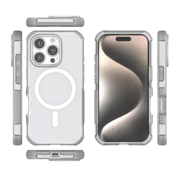 For iPhone 16 Pro Skin-friendly Magnetic PC + TPU Hybrid Shockproof Phone Case