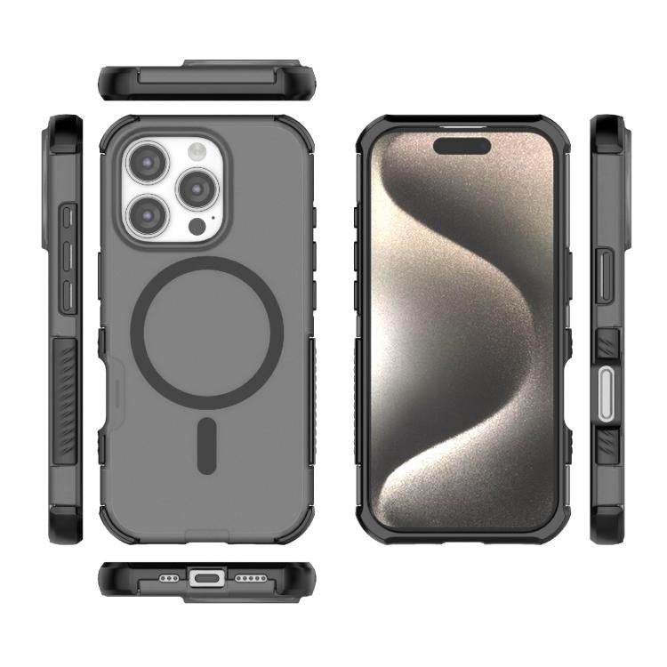 For iPhone 16 Pro Skin-friendly Magnetic PC + TPU Hybrid Shockproof Phone Case