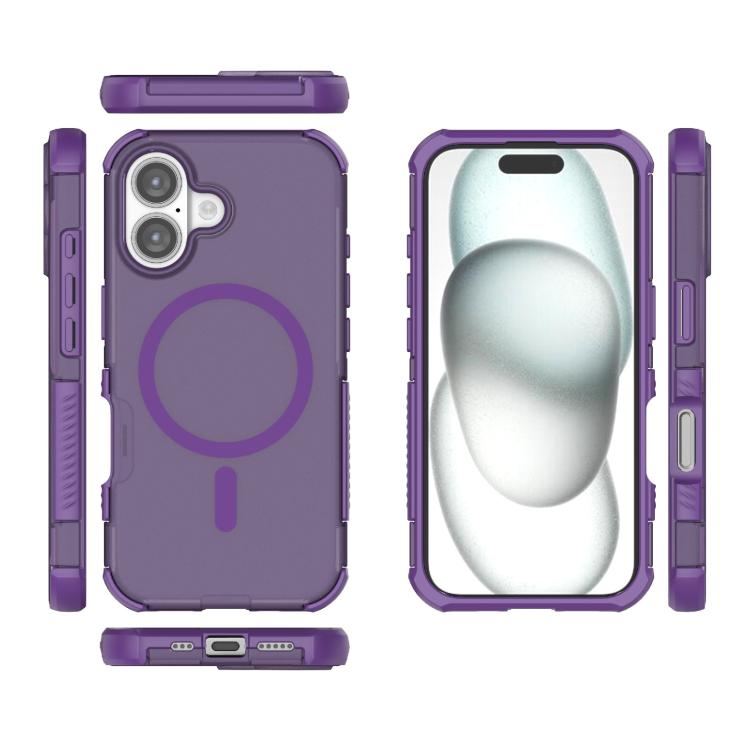 For iPhone 16 Skin-friendly Magnetic PC + TPU Hybrid Shockproof Phone Case