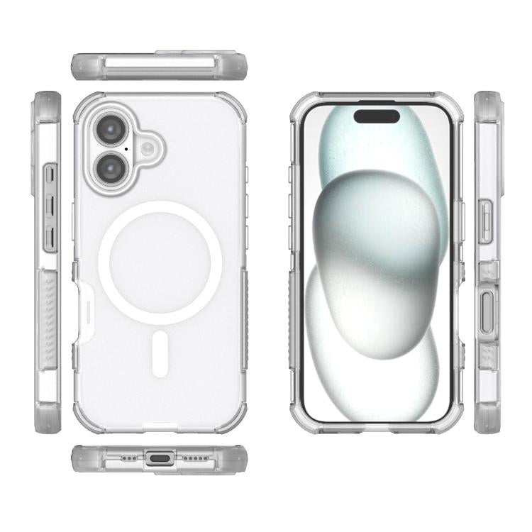 For iPhone 16 Skin-friendly Magnetic PC + TPU Hybrid Shockproof Phone Case