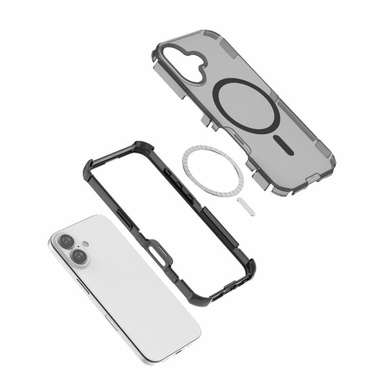 For iPhone 16 Skin-friendly Magnetic PC + TPU Hybrid Shockproof Phone Case