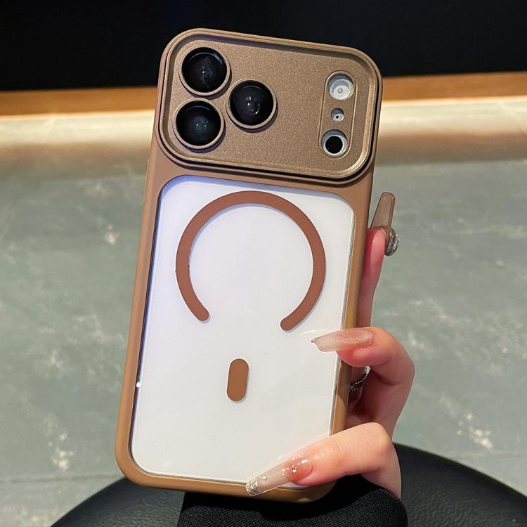 For iPhone 17 Pro Max Electroplated Camera Full Coverage Magnetic Transparent Phone Case