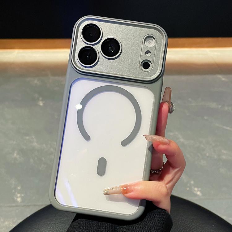 For iPhone 17 Pro Max Electroplated Camera Full Coverage Magnetic Transparent Phone Case