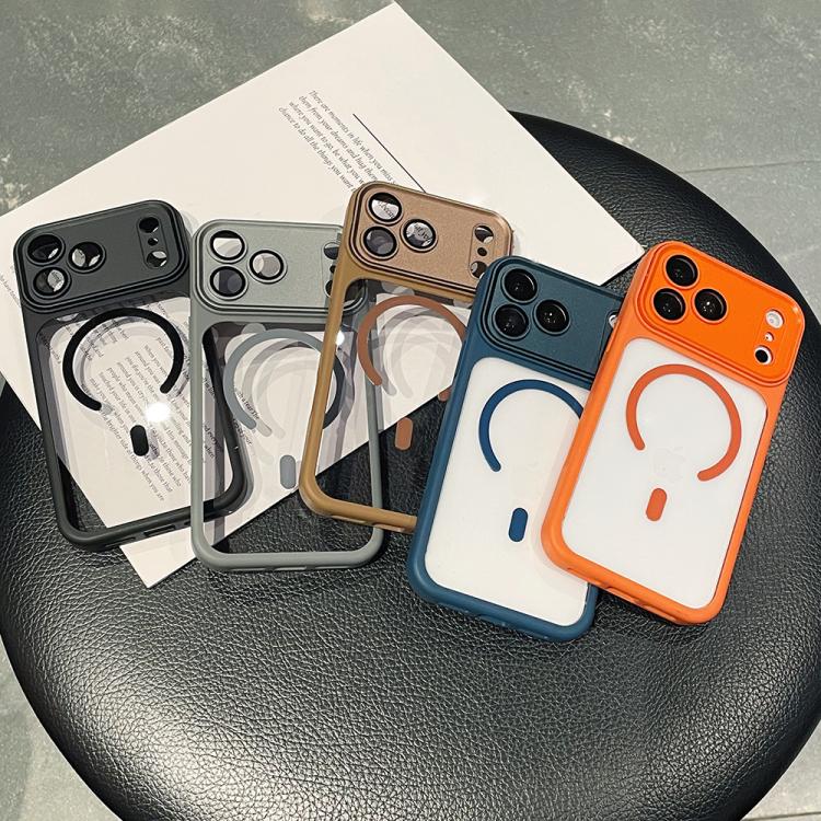 For iPhone 17 Pro Max Electroplated Camera Full Coverage Magnetic Transparent Phone Case