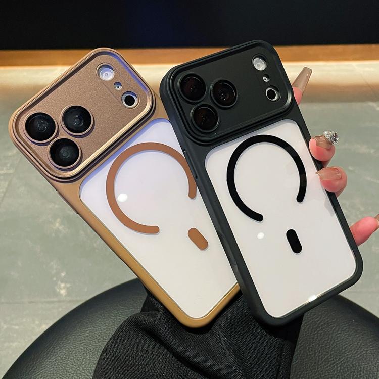 For iPhone 17 Pro Electroplated Camera Full Coverage Magnetic Transparent Phone Case