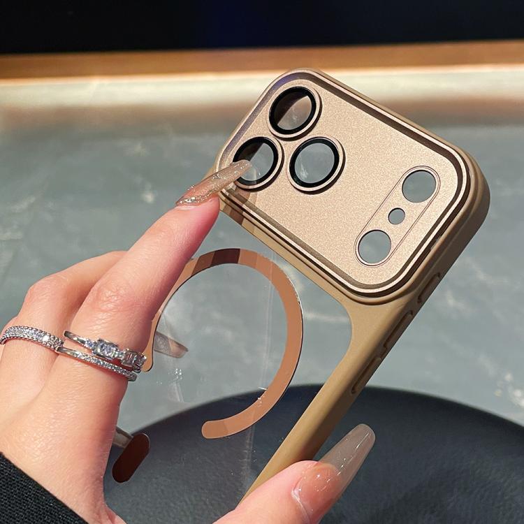 For iPhone 17 Pro Max Electroplated Camera Full Coverage Magnetic Transparent Phone Case