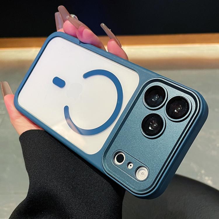 For iPhone 17 Pro Max Electroplated Camera Full Coverage Magnetic Transparent Phone Case