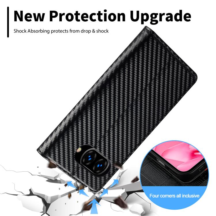 For Google Pixel 10a LC.IMEEKE Carbon Fiber Leather Phone Case