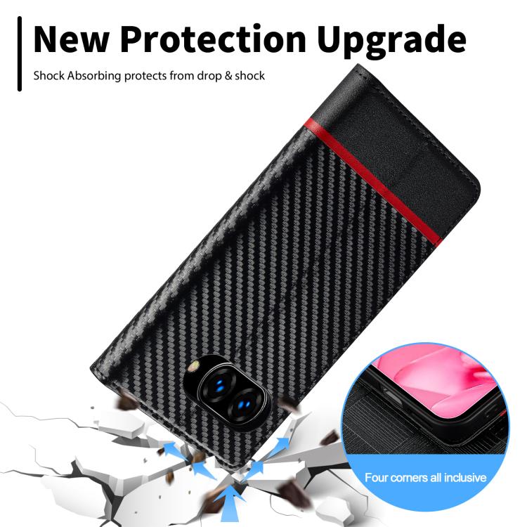 For Google Pixel 10a LC.IMEEKE Carbon Fiber Leather Phone Case