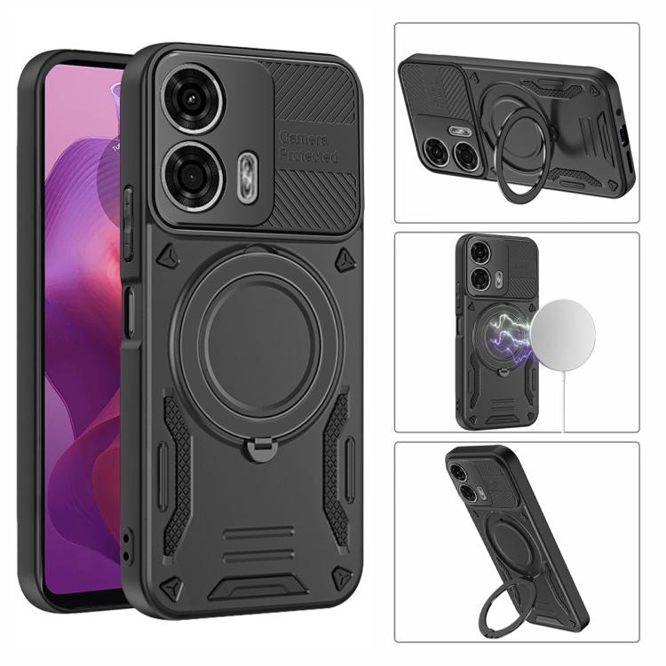 For Motorola Moto G24 / G04 MagSafe 2 in 1 TPU Phone Case with Rotating Holder