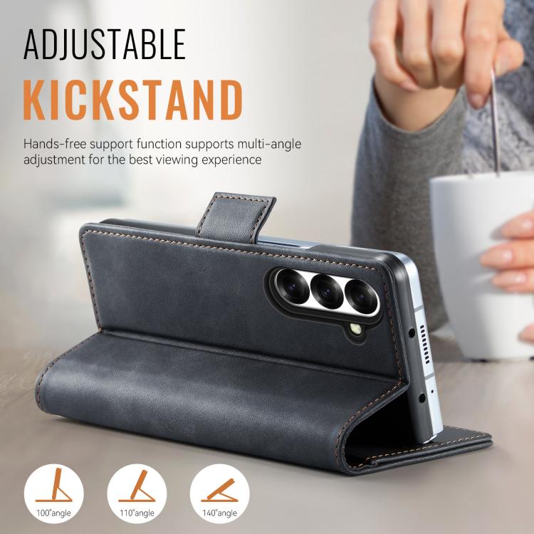 For Samsung Galaxy Z Fold7 5G AutSpace A11 Side Buckle MagSafe Magnetic RFID Phone Leather Case