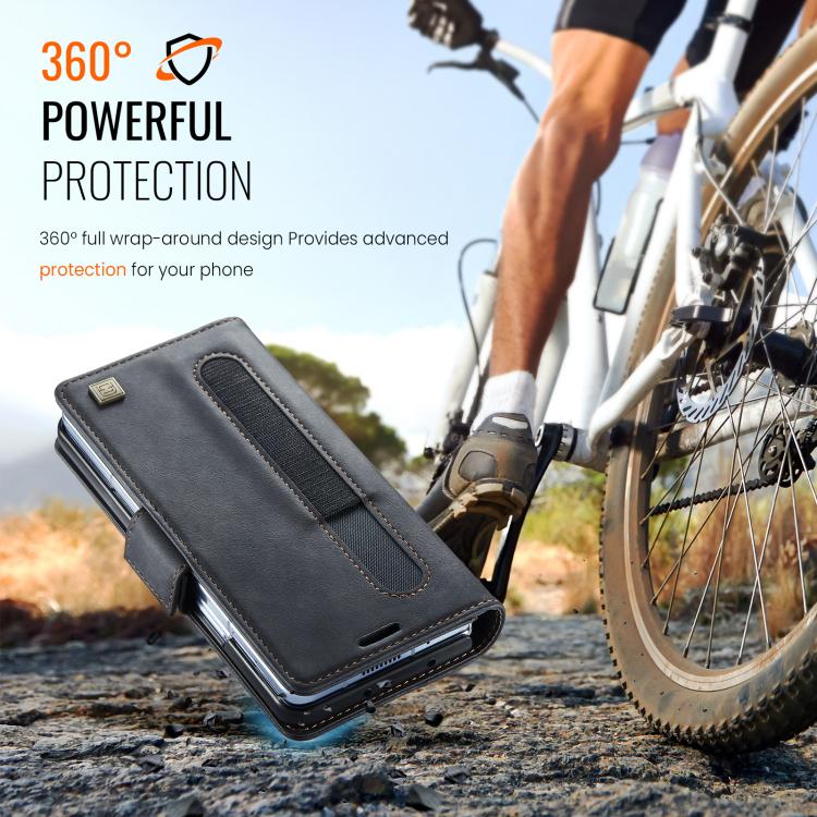 For Samsung Galaxy Z Fold7 5G AutSpace A11 Side Buckle MagSafe Magnetic RFID Phone Leather Case