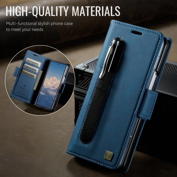 For Samsung Galaxy Z Fold7 5G AutSpace A11 Side Buckle MagSafe Magnetic RFID Phone Leather Case