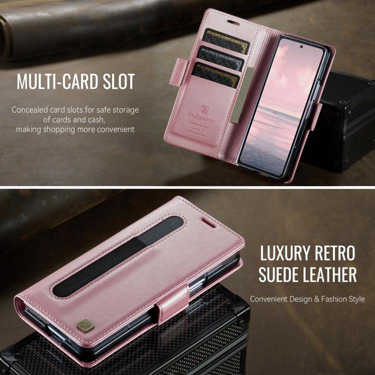 For Samsung Galaxy Z Fold7 5G AutSpace A11 Side Buckle MagSafe Magnetic RFID Phone Leather Case