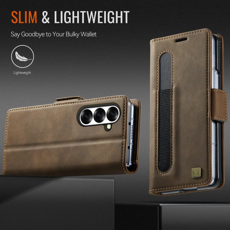 For Samsung Galaxy Z Fold7 5G AutSpace A11 Side Buckle MagSafe Magnetic RFID Phone Leather Case