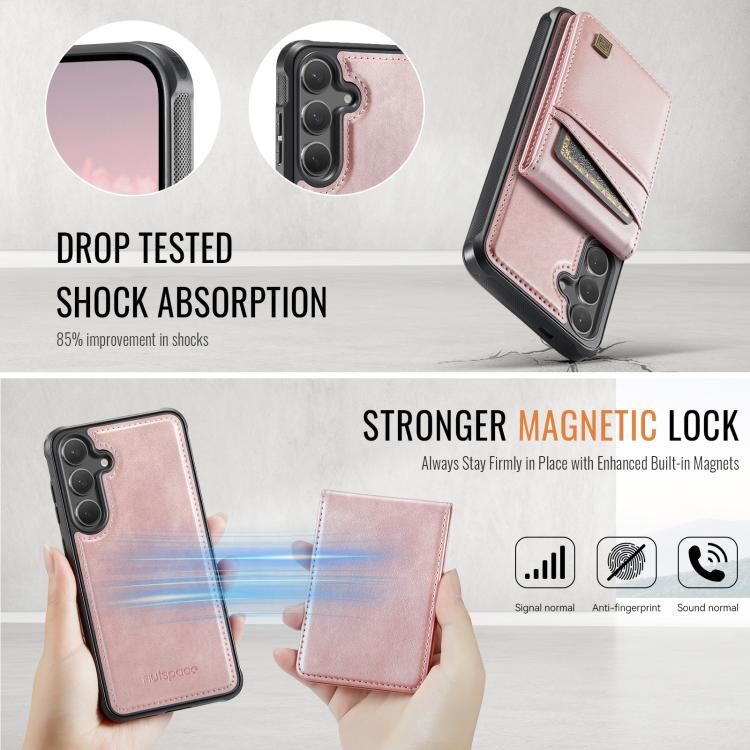 For Samsung Galaxy S24 / S25 5G AutSpace A12 MagSafe Magnetic RFID Card Bag Phone Case