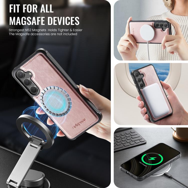 For Samsung Galaxy S24 / S25 5G AutSpace A12 MagSafe Magnetic RFID Card Bag Phone Case