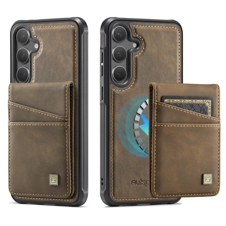 For Samsung Galaxy S24 / S25 5G AutSpace A12 MagSafe Magnetic RFID Card Bag Phone Case