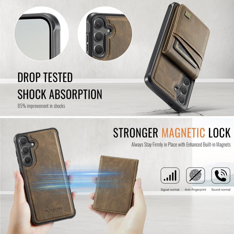 For Samsung Galaxy S24 / S25 5G AutSpace A12 MagSafe Magnetic RFID Card Bag Phone Case