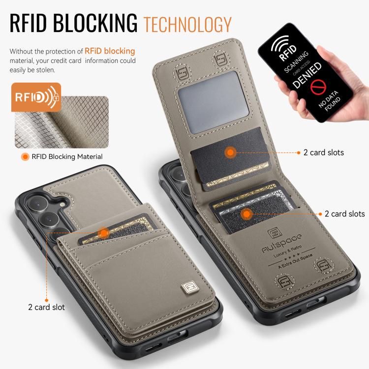 For Samsung Galaxy S24 / S25 5G AutSpace A12 MagSafe Magnetic RFID Card Bag Phone Case
