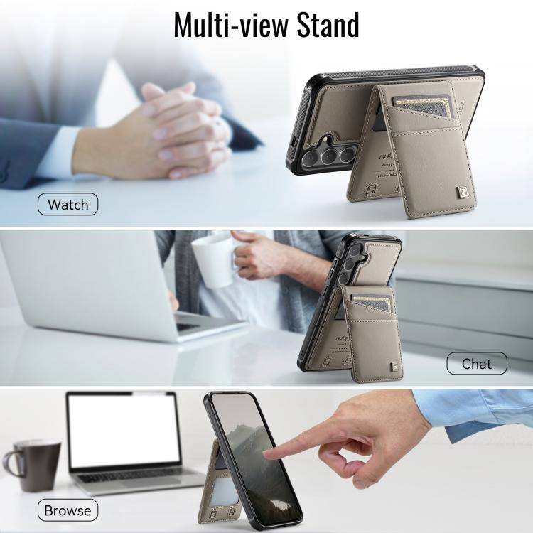 For Samsung Galaxy S26 5G AutSpace A12 MagSafe Magnetic RFID Card Bag Phone Case