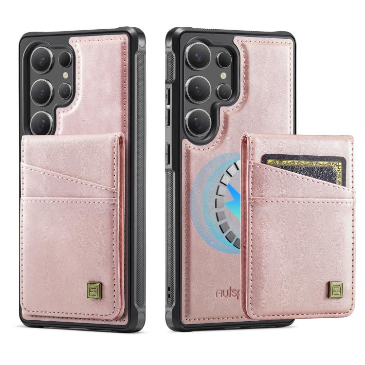 For Samsung Galaxy S25 Ultra 5G AutSpace A12 MagSafe Magnetic RFID Card Bag Phone Case