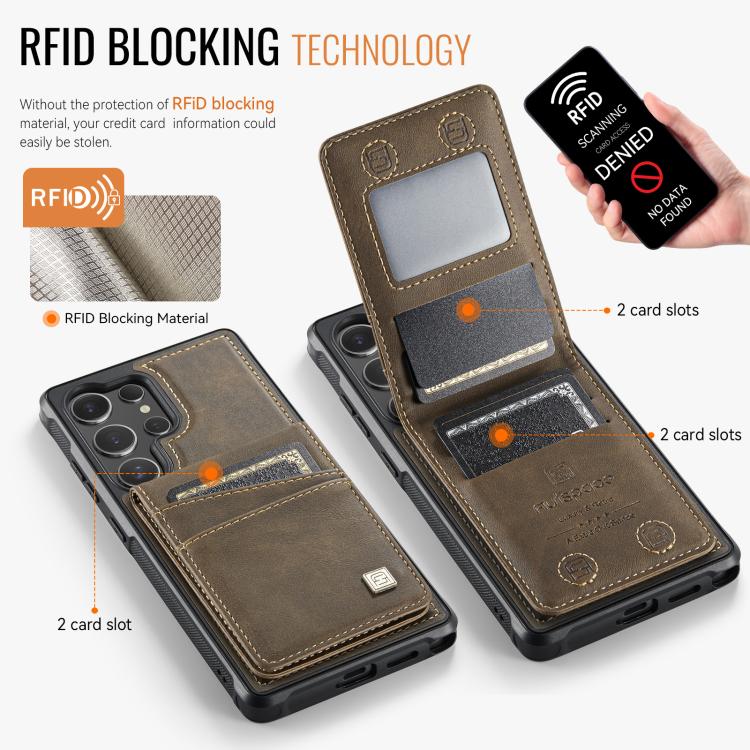 For Samsung Galaxy S25 Ultra 5G AutSpace A12 MagSafe Magnetic RFID Card Bag Phone Case