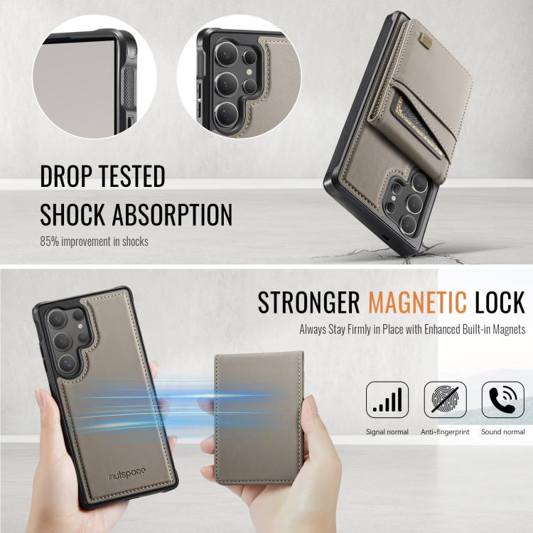 For Samsung Galaxy S25 Ultra 5G AutSpace A12 MagSafe Magnetic RFID Card Bag Phone Case