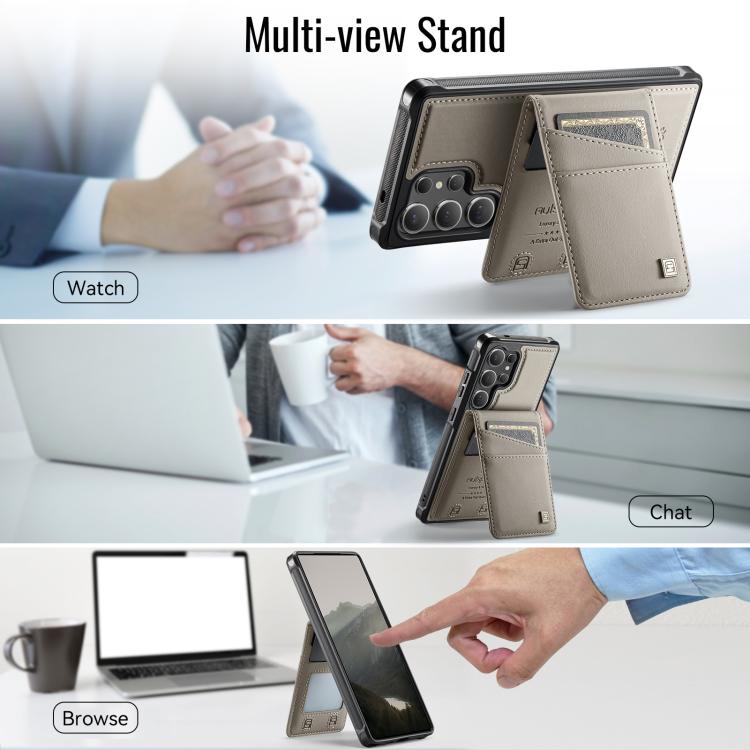For Samsung Galaxy S25 Ultra 5G AutSpace A12 MagSafe Magnetic RFID Card Bag Phone Case