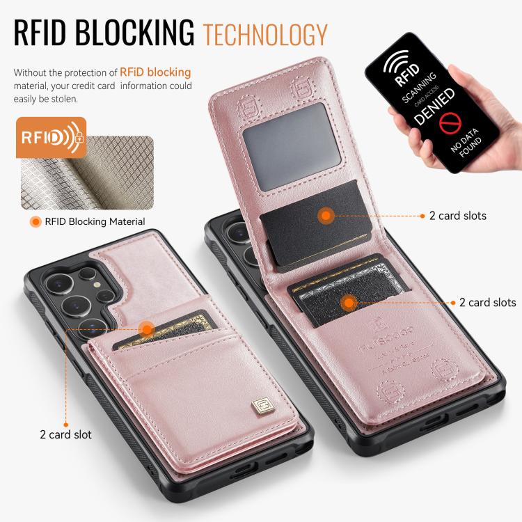For Samsung Galaxy S24 Ultra 5G AutSpace A12 MagSafe Magnetic RFID Card Bag Phone Case