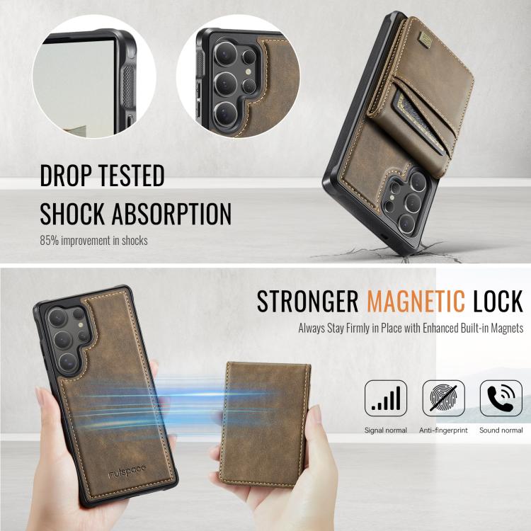 For Samsung Galaxy S24 Ultra 5G AutSpace A12 MagSafe Magnetic RFID Card Bag Phone Case