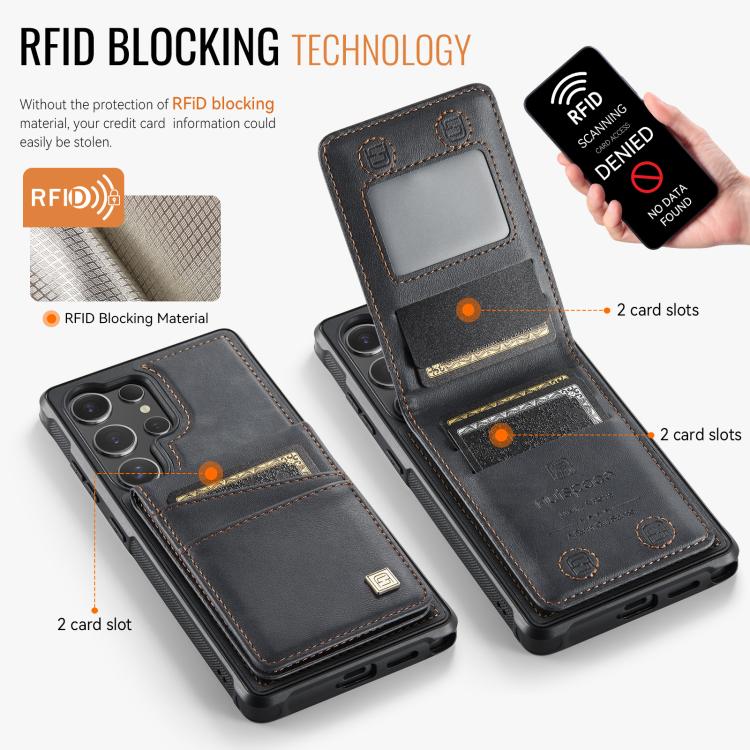 For Samsung Galaxy S24 Ultra 5G AutSpace A12 MagSafe Magnetic RFID Card Bag Phone Case