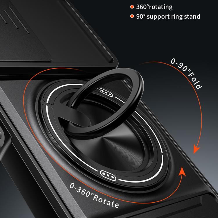 For Tecno Pop 10 / Smart 10 4G Lens Sliding Window Multifunctional Magnetic Shockproof Phone Case