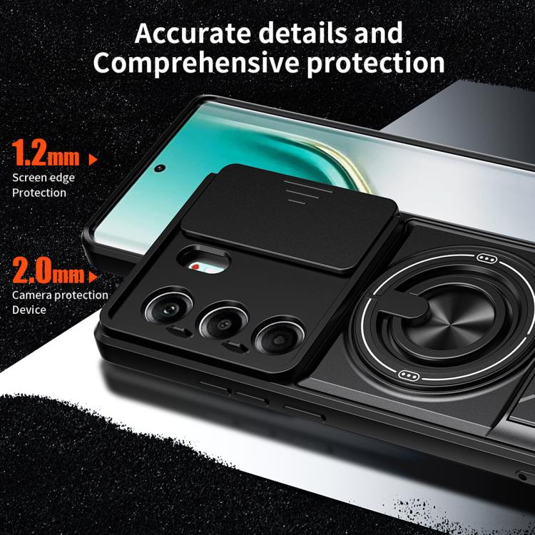 For Tecno Camon 40 Pro 4G Lens Sliding Window Multifunctional Magnetic Shockproof Phone Case