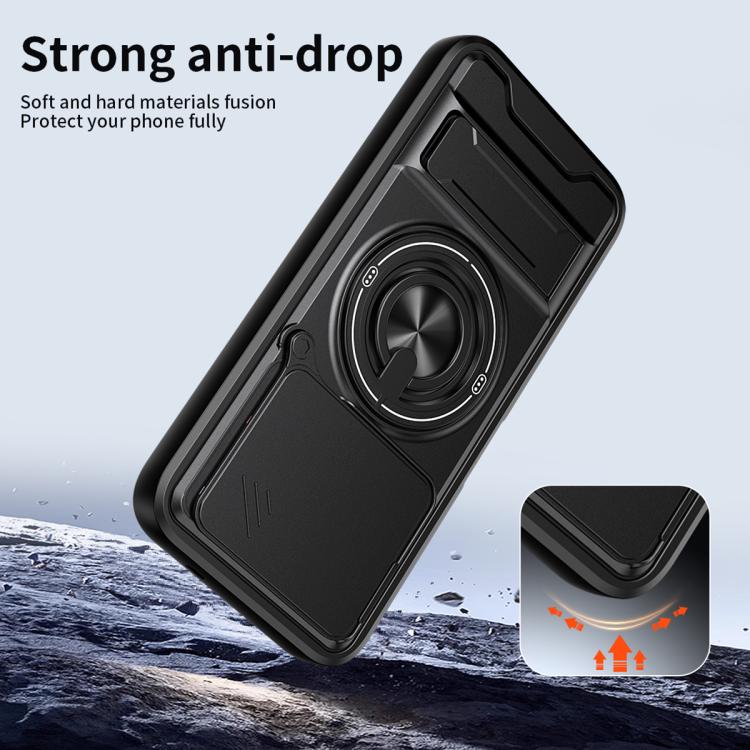 For Tecno Spark 50 4G Lens Sliding Window Multifunctional Magnetic Shockproof Phone Case