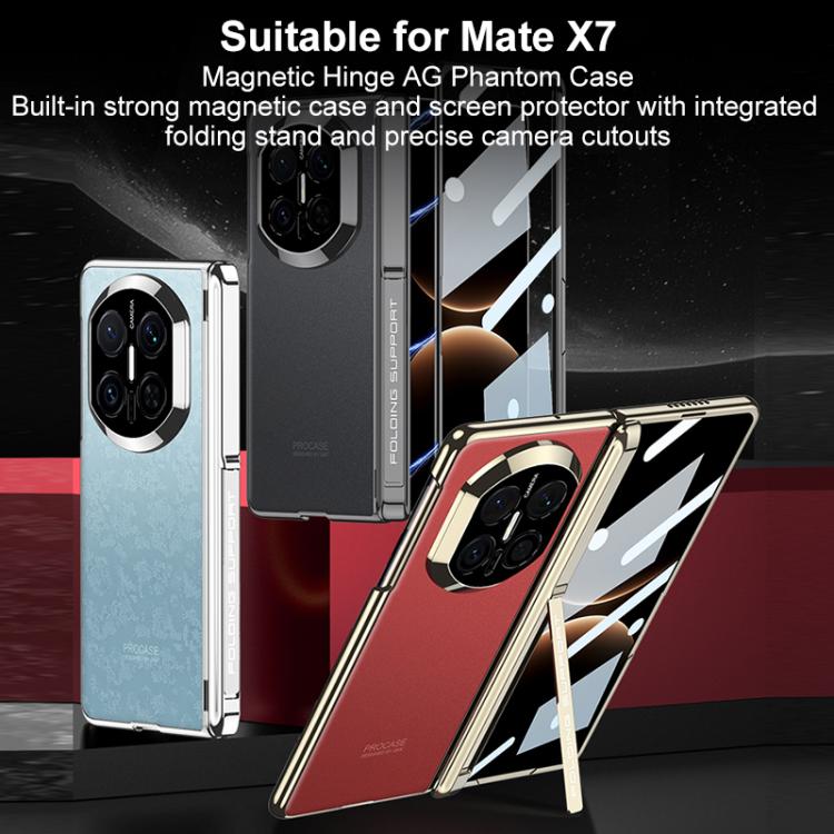 For Huawei Mate X7 GKK HD Magnetic Fold Holder Hinge Integrated Phone Case